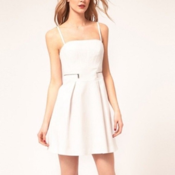 Karen Millen Strapless Tailored Cotton Dress in Ivory Off White NWT with Straps - Picture 12 of 12